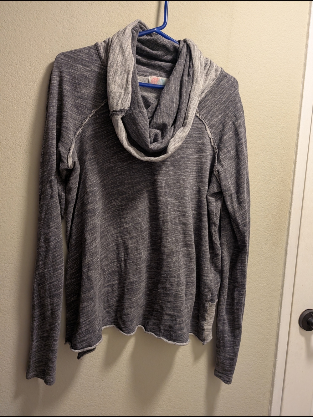 Heathered Grey Cowl Neck Pullover Sweater